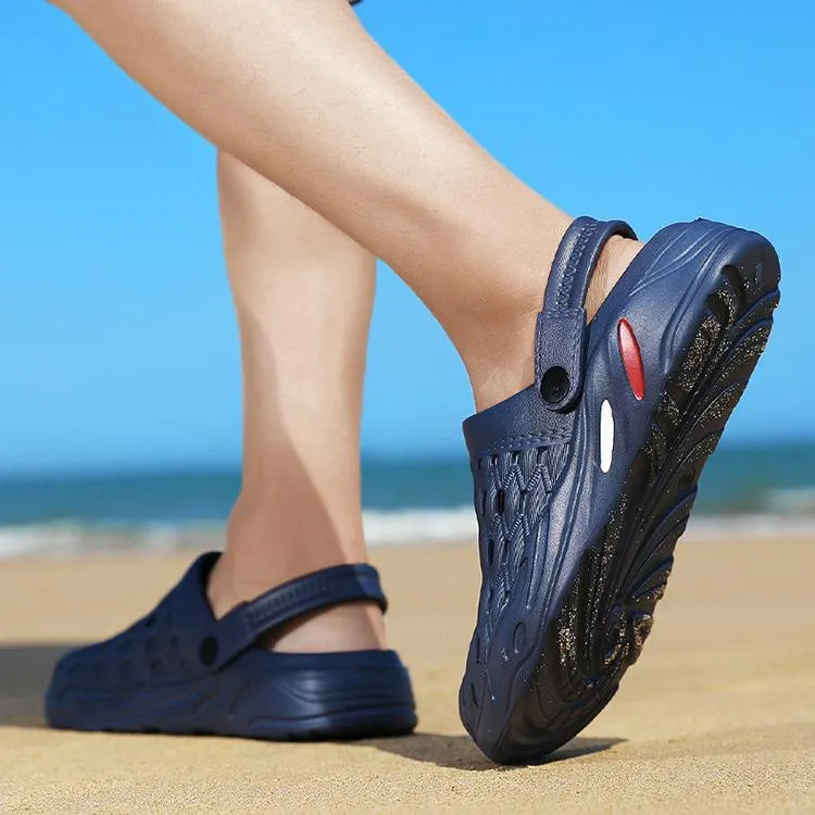Men's hollow breathable closed toe beach sandals