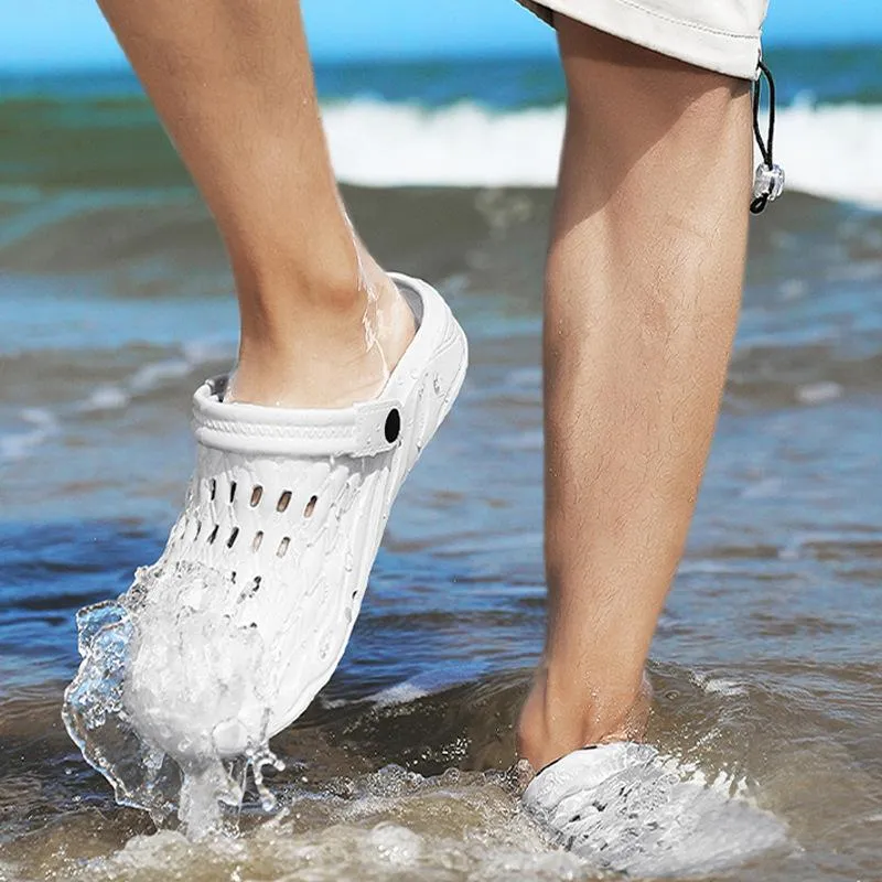 Men's hollow breathable closed toe beach sandals