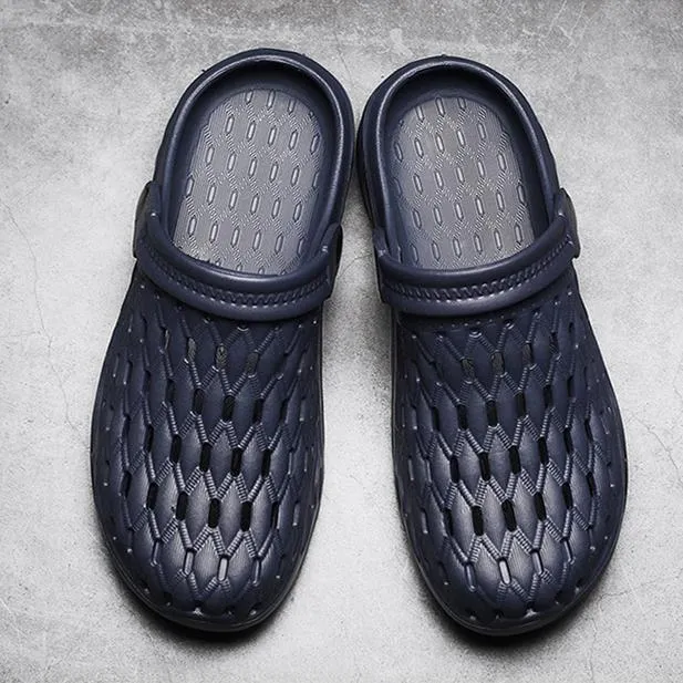 Men's hollow breathable closed toe beach sandals