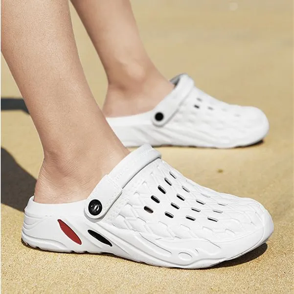 Men's hollow breathable closed toe beach sandals