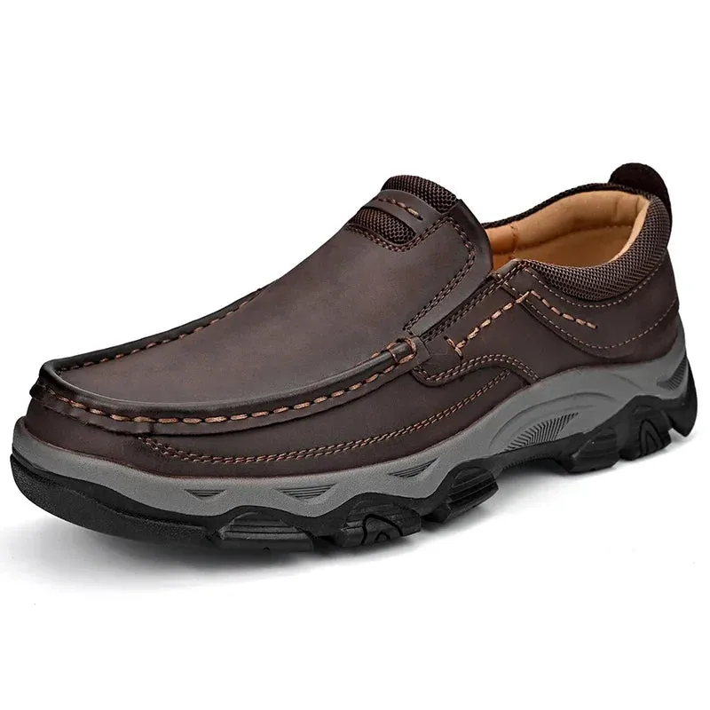 Men's Leather Casual Walking Outdoor Shoes