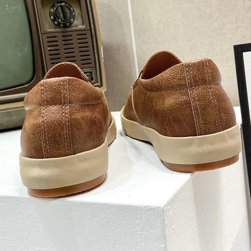 Men's Loafers Pu Leather Light Casual Shoes  Spring Men Outdoor Lazy Walking Shoes Men's Sneakers Soft Comfortable Men Shoes