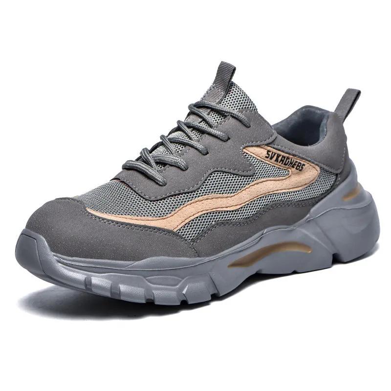 Men's Steel Toe Sneakers Slip Resistant Puncture Proof Construction Safety Work Shoes
