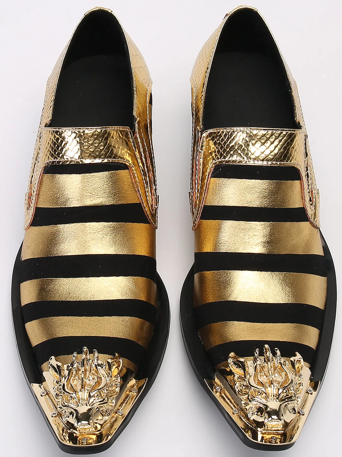 Men's Two Toned Metal Tip Western Loafers