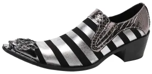 Men's Two Toned Metal Tip Western Loafers