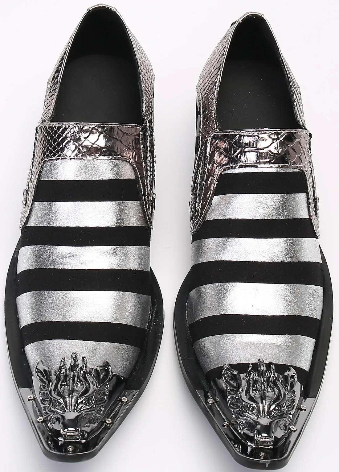 Men's Two Toned Metal Tip Western Loafers