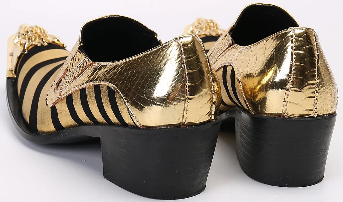 Men's Two Toned Metal Tip Western Loafers