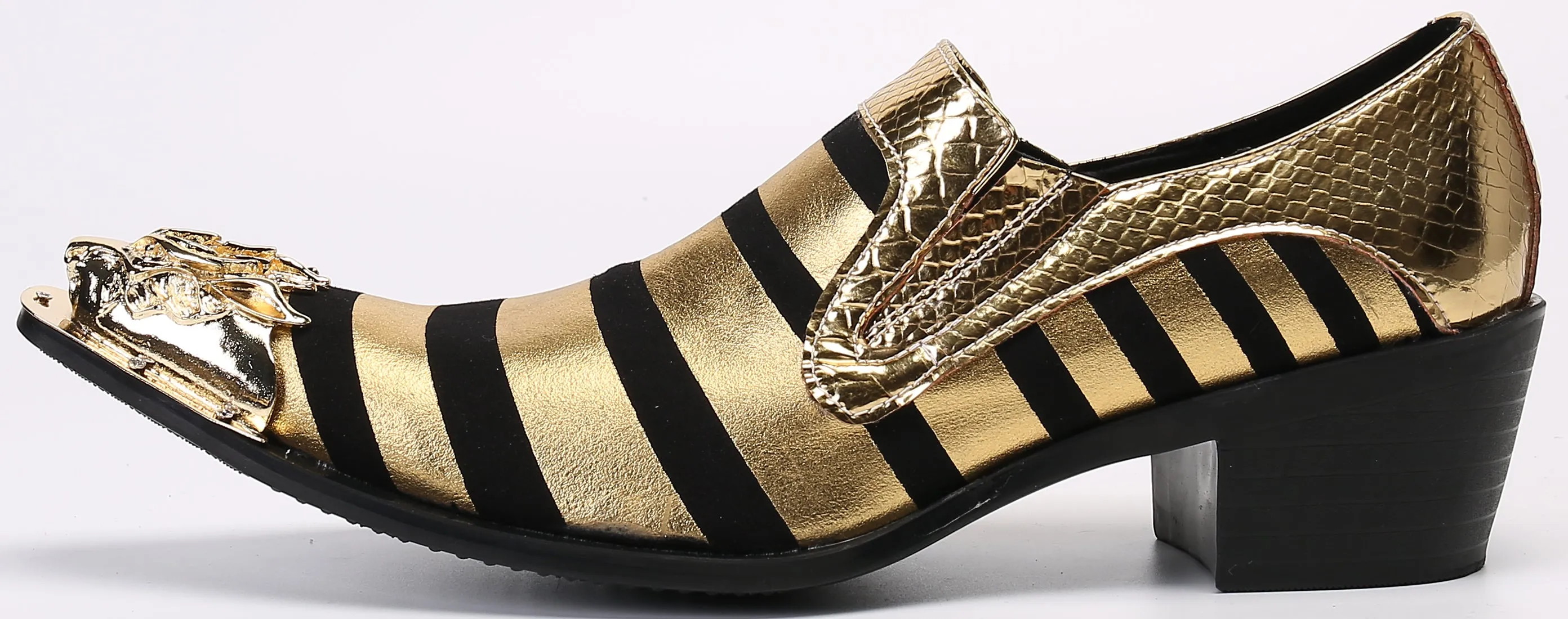 Men's Two Toned Metal Tip Western Loafers