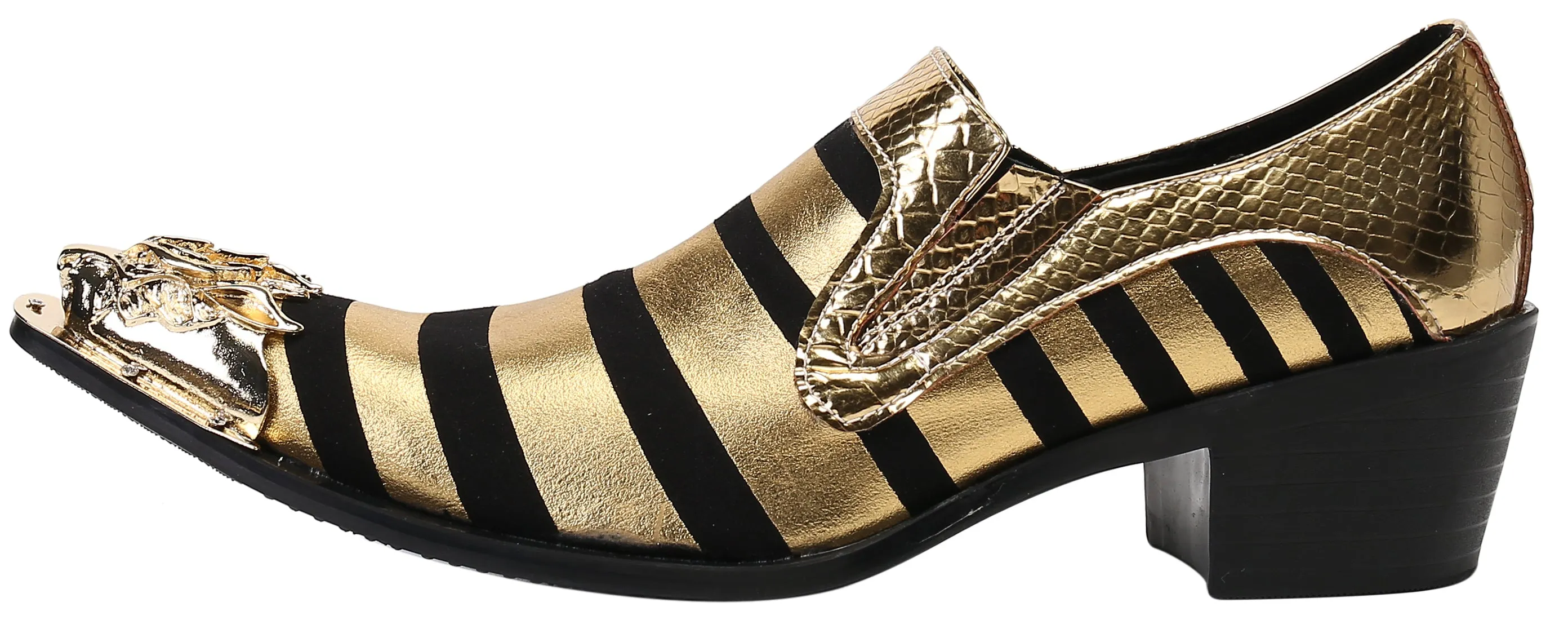Men's Two Toned Metal Tip Western Loafers