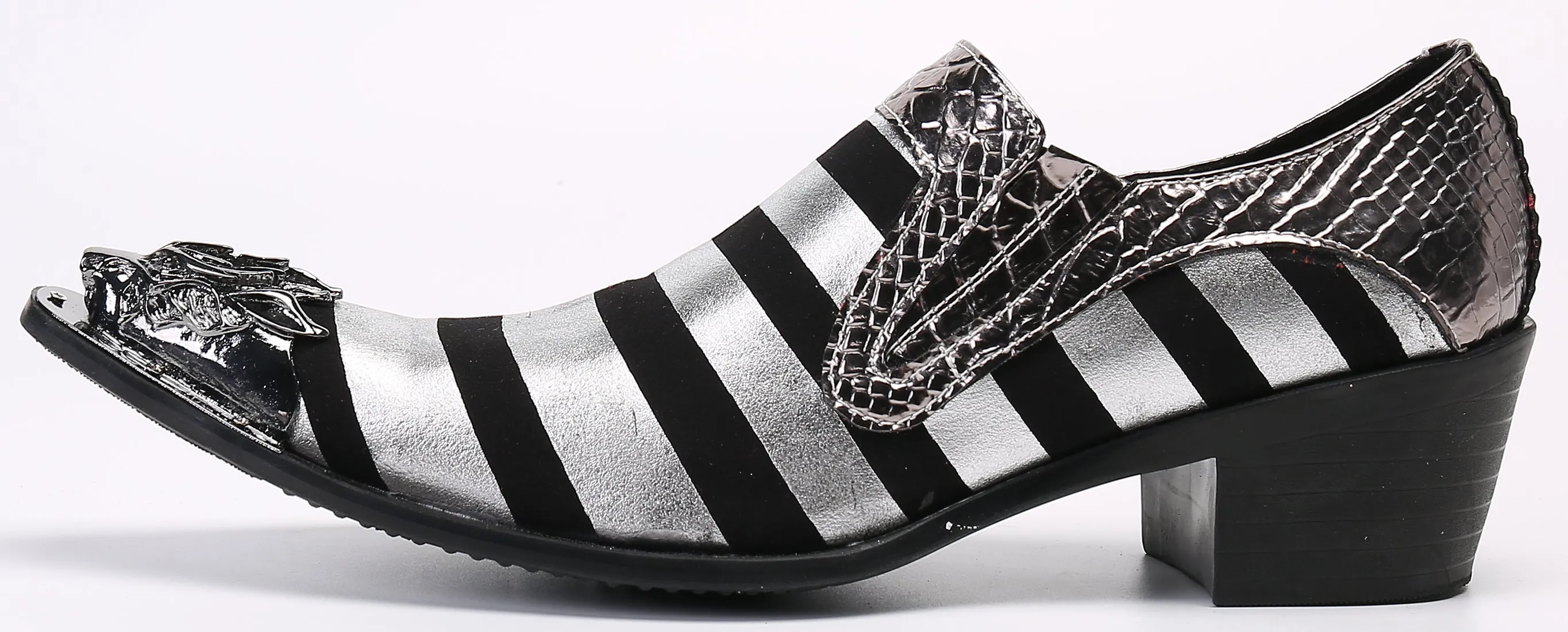 Men's Two Toned Metal Tip Western Loafers