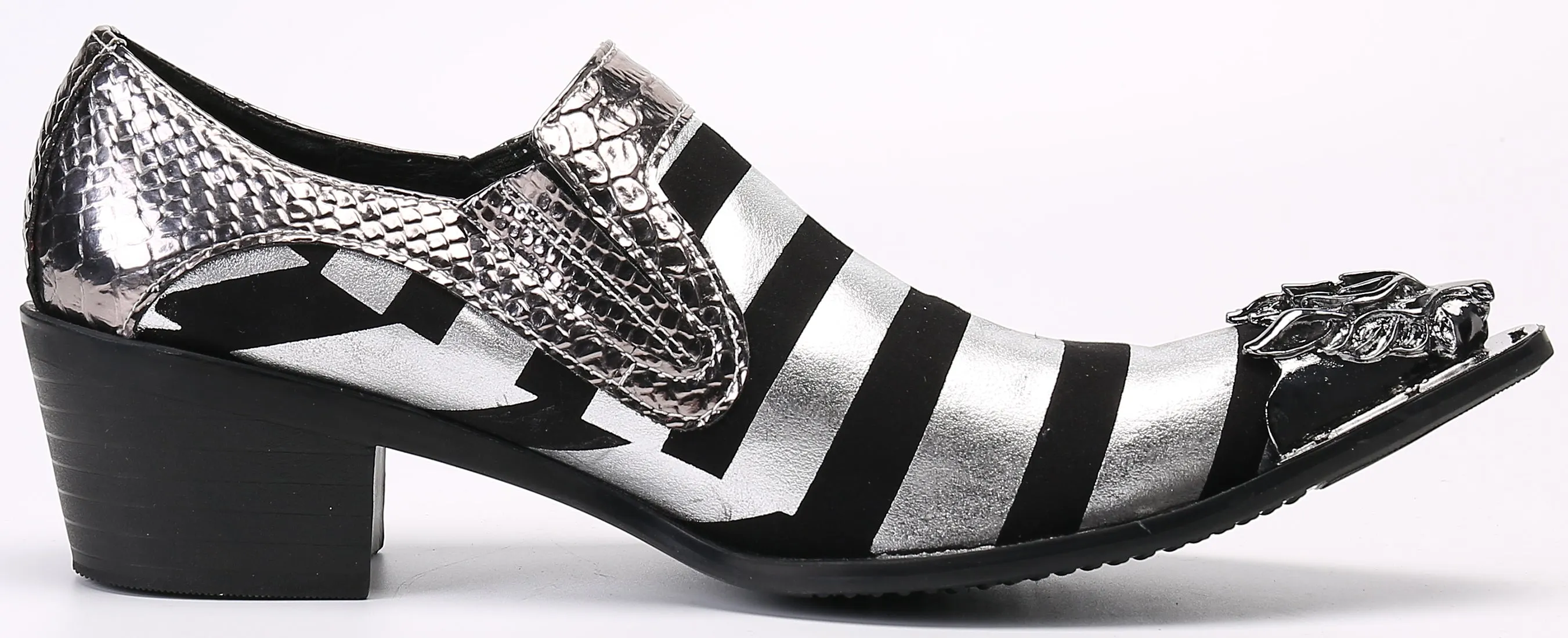Men's Two Toned Metal Tip Western Loafers