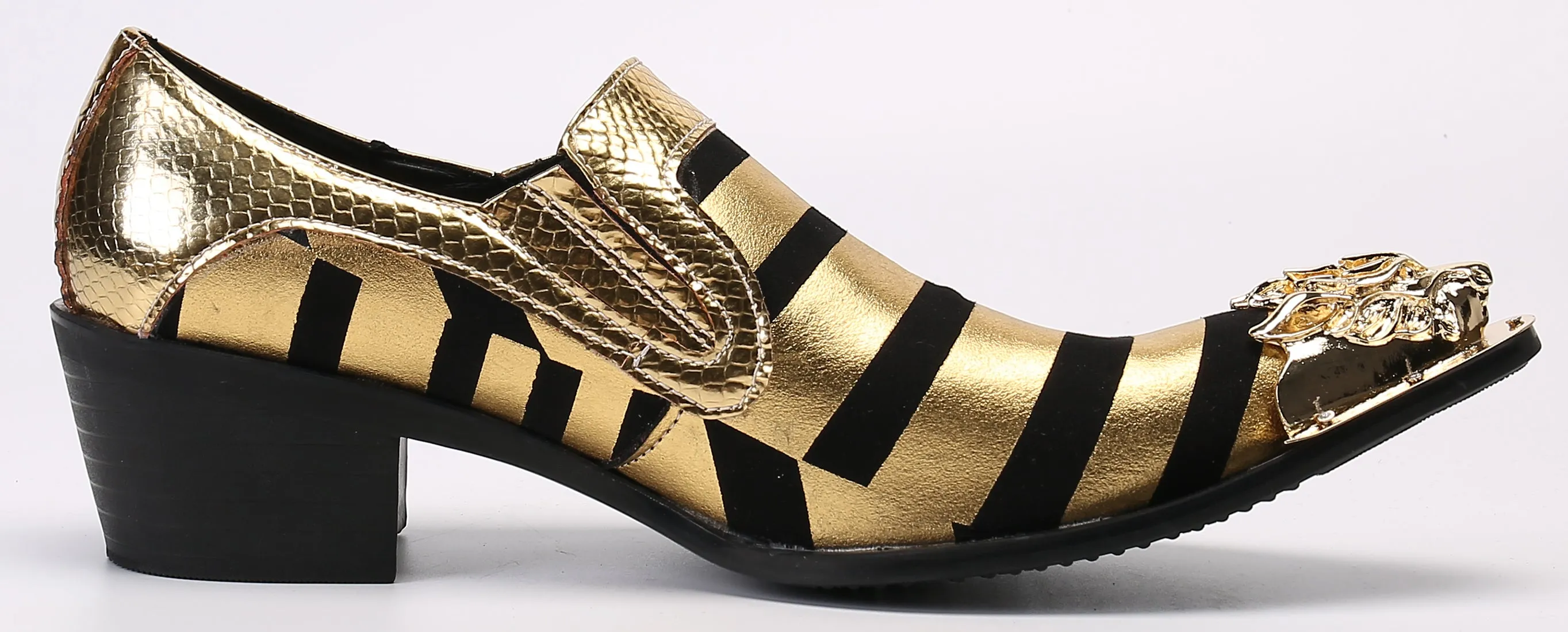 Men's Two Toned Metal Tip Western Loafers