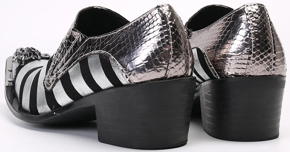 Men's Two Toned Metal Tip Western Loafers