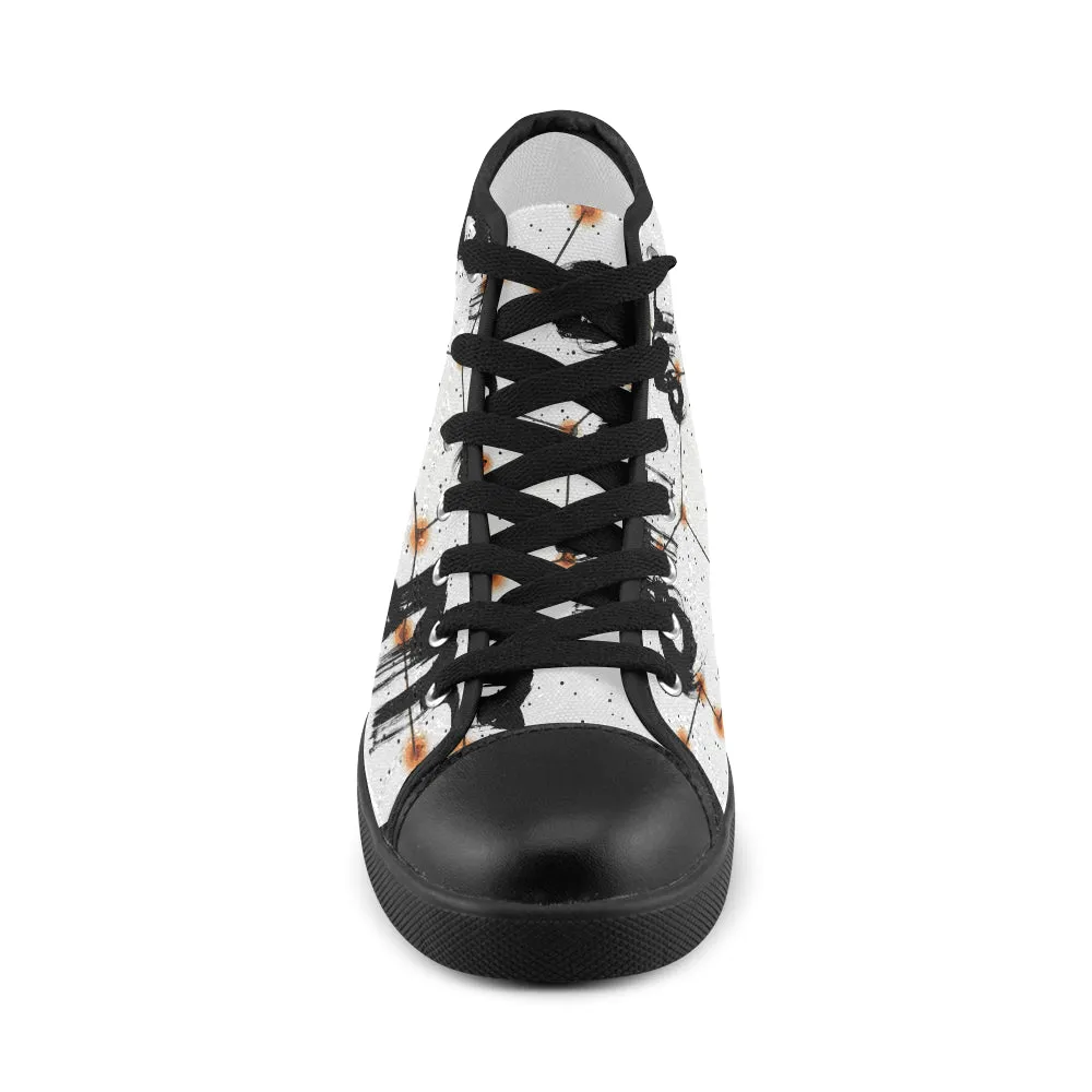 Men's Virgo Zodiac Print Canvas High Top Shoes