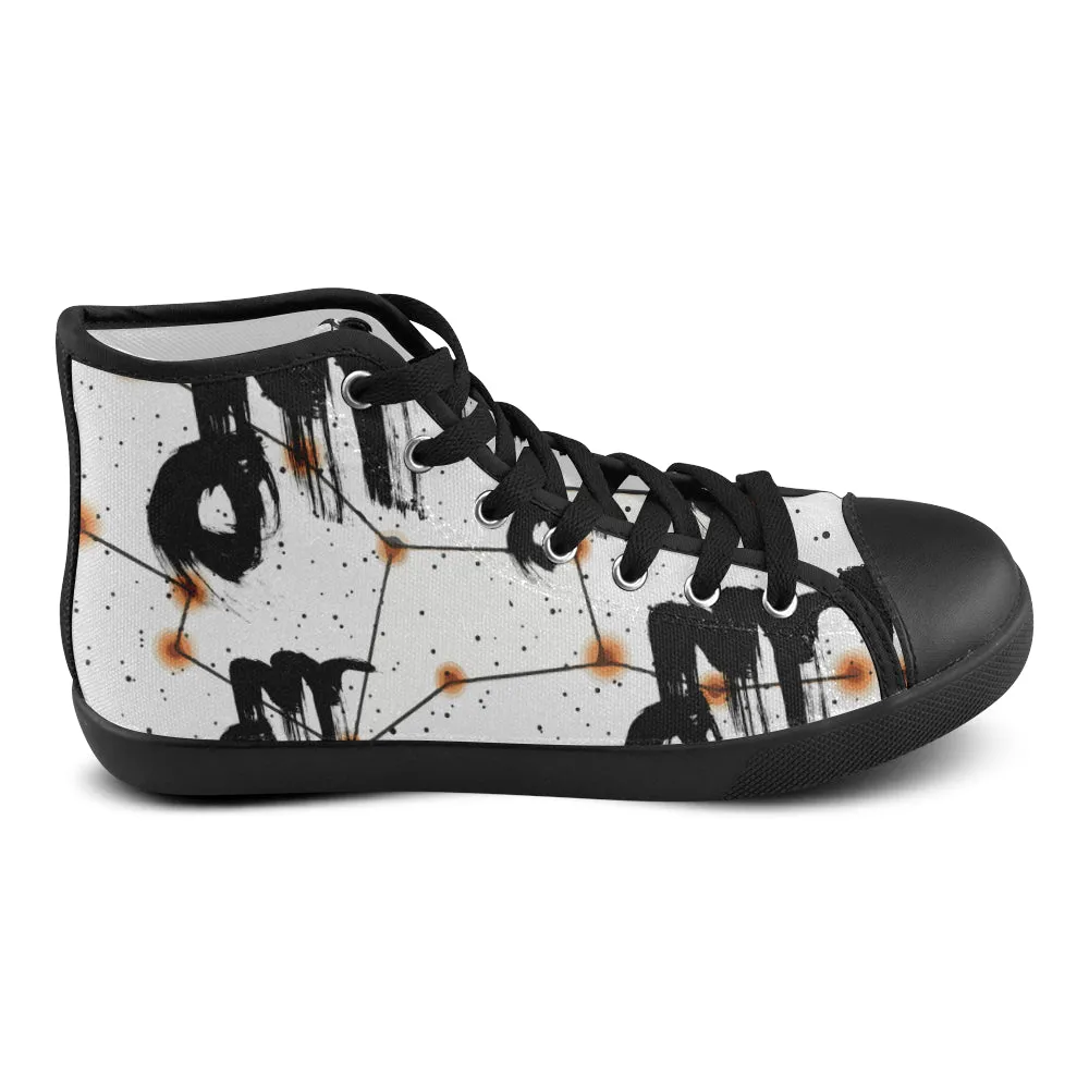 Men's Virgo Zodiac Print Canvas High Top Shoes