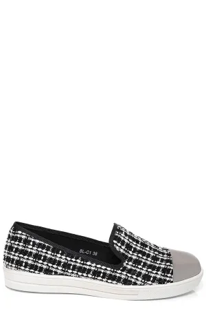 Mirror-Toe Plimsolls in White