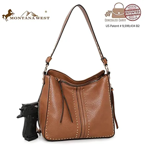 Montana West Purse Hobo Bags for Women Handbags Leather Cross Body Purses Totes Bag Brown MBB-MWC-1001S-BR