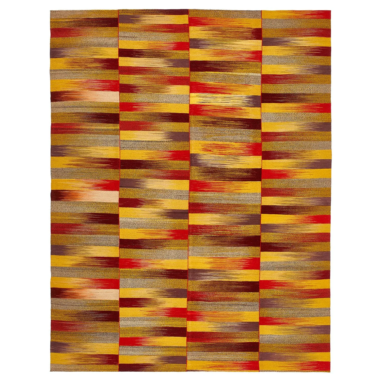Multicolored Flatweave Wool Persian Rug - 10'5" x 13'7"
