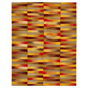 Multicolored Flatweave Wool Persian Rug - 10'5" x 13'7"