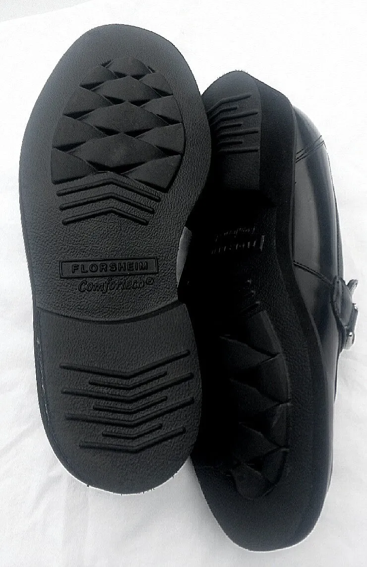 New- Florsheim Comfortech Black Horse-Bit Loafer Shoes- size 7.5M