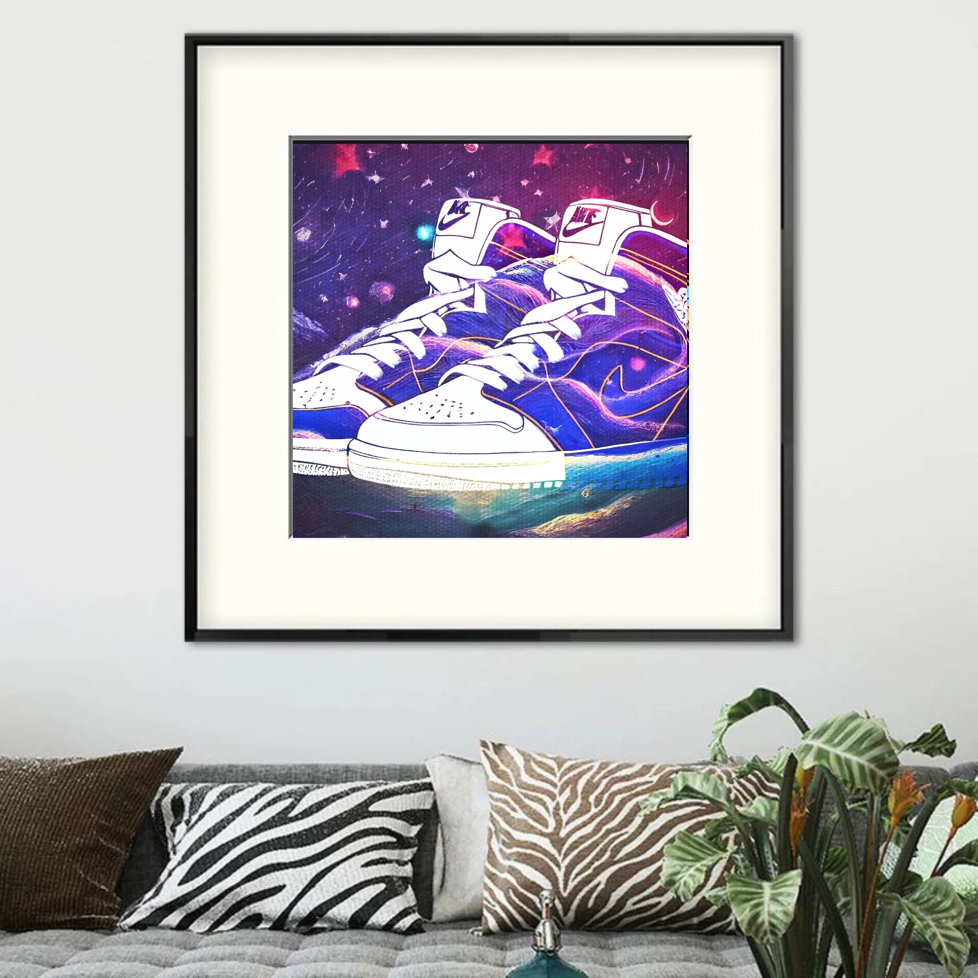 Nike Jordans Purple Sky Wall Art  | Lisa Jaye Art Designs