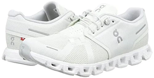 ON Mens Cloud 5 Textile Synthetic Ice White Trainers