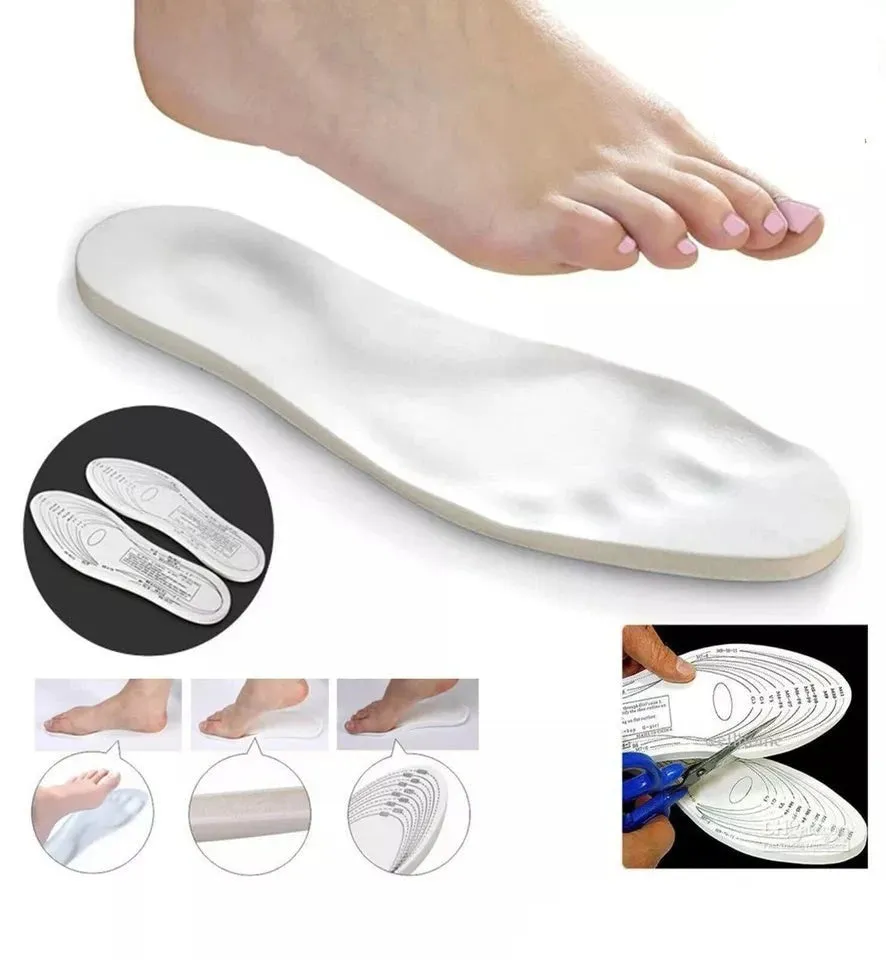 Ortho Memory Foam Insoles Unisex Fits Any Shoe Cushion Feet Pad (2 Pack)