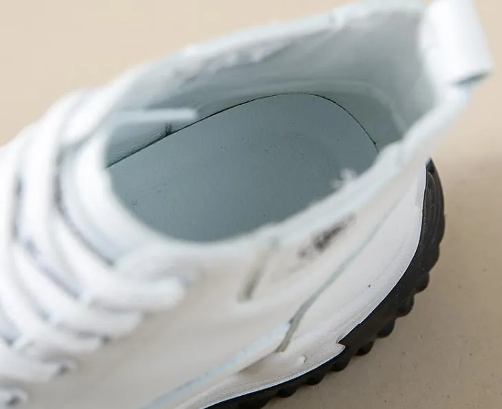 Outdoor Heightening Leather Chunky Shoes