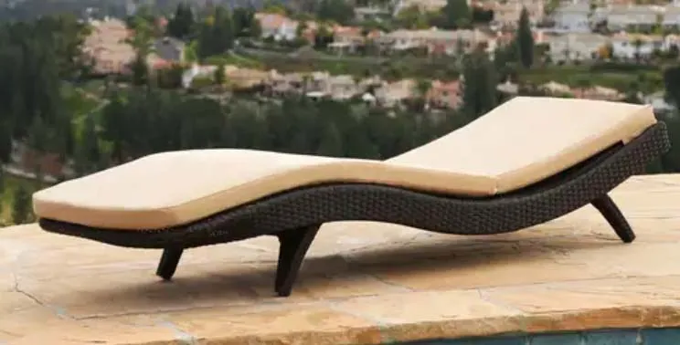 Outdoor Marcelle Espresso Chaise Lounge with Cushion