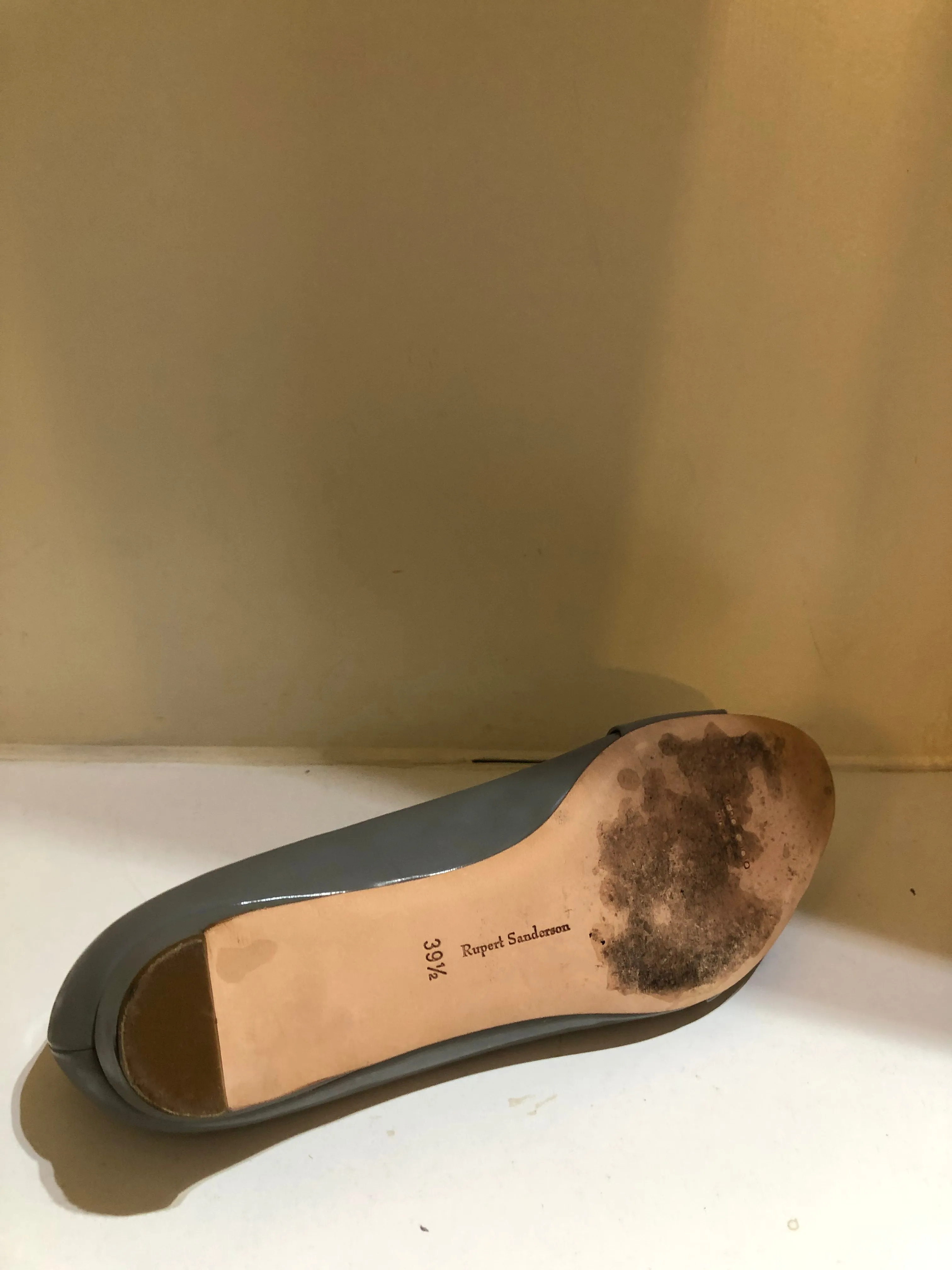 Patent Open Toe Flats