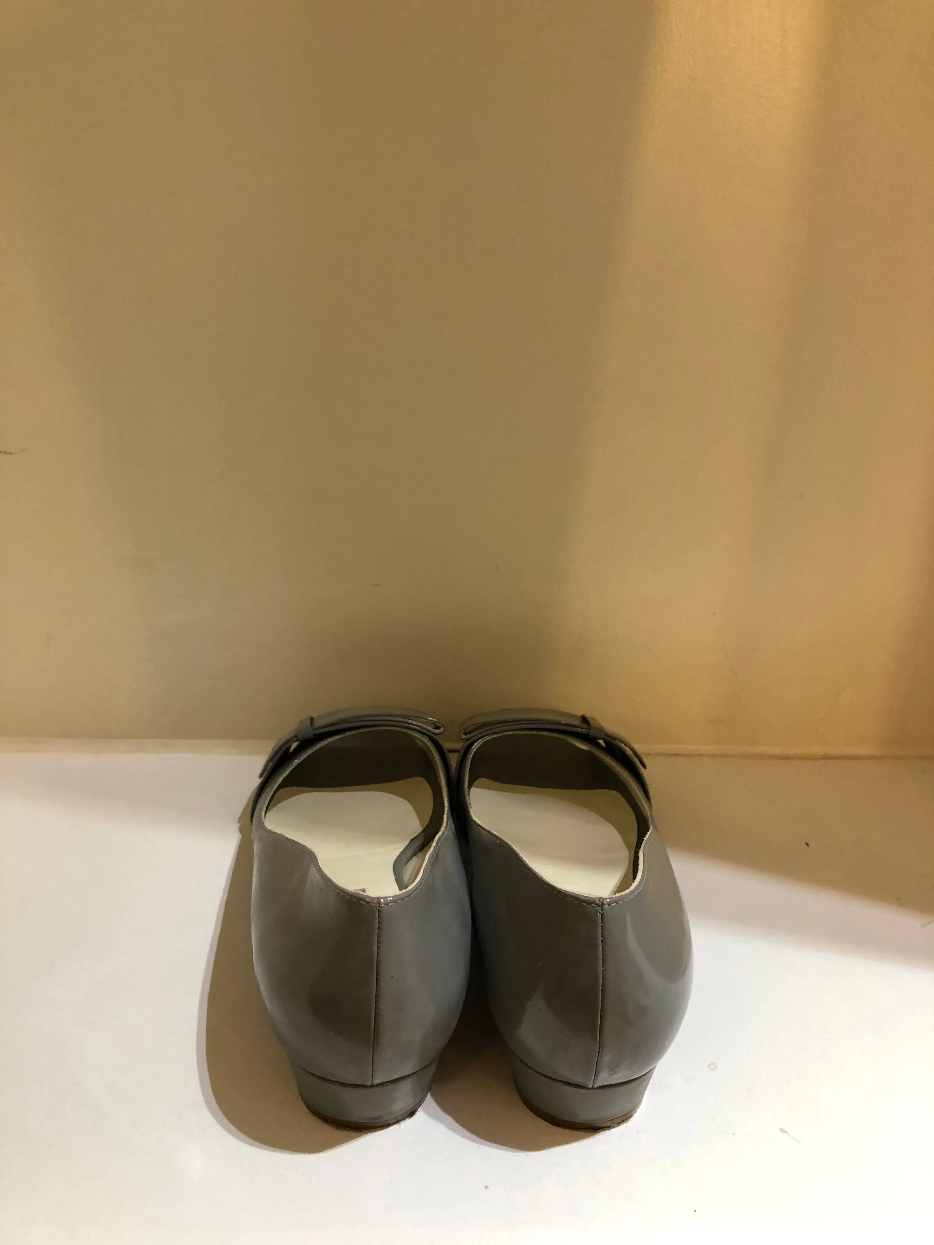 Patent Open Toe Flats