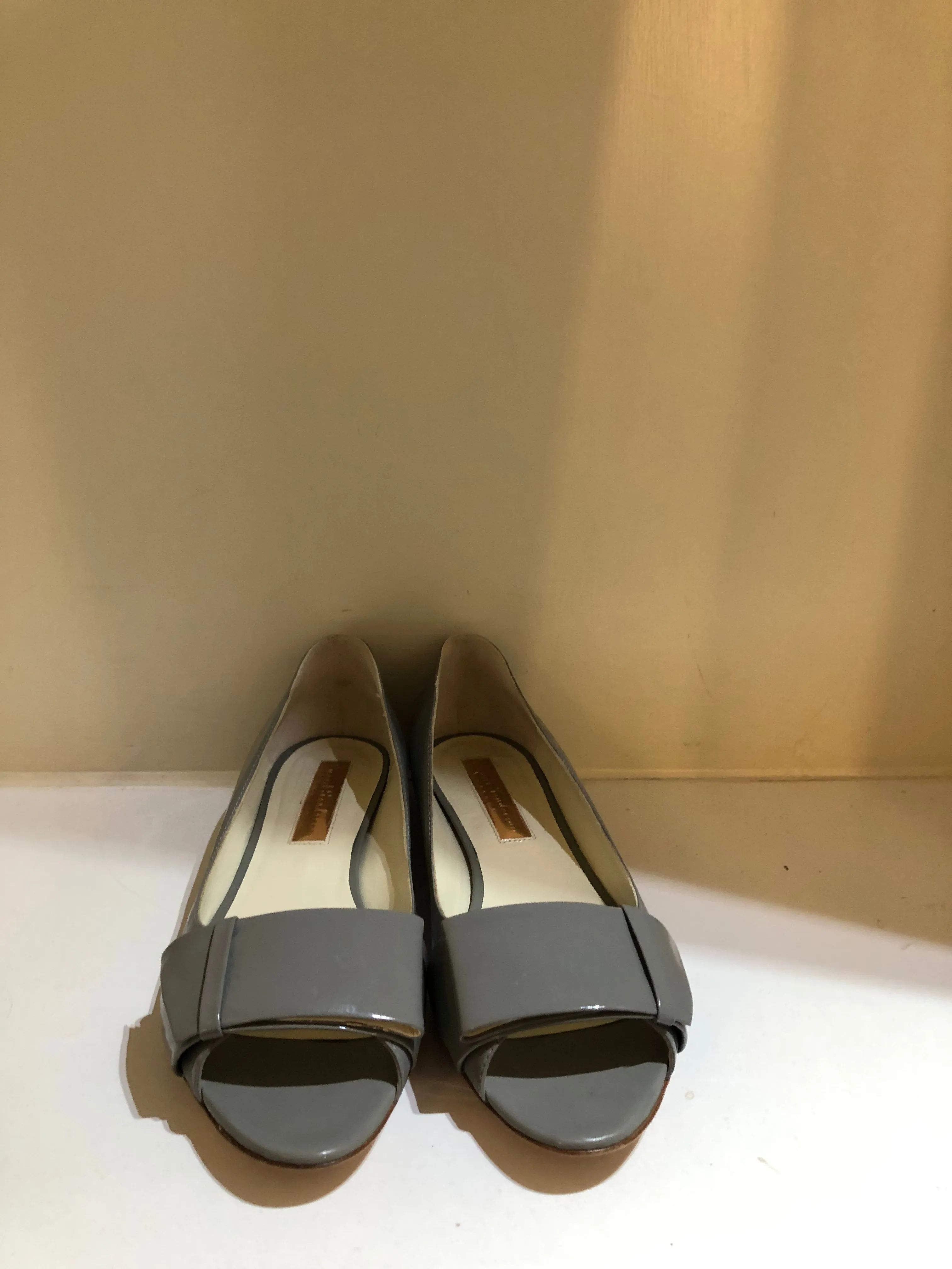 Patent Open Toe Flats