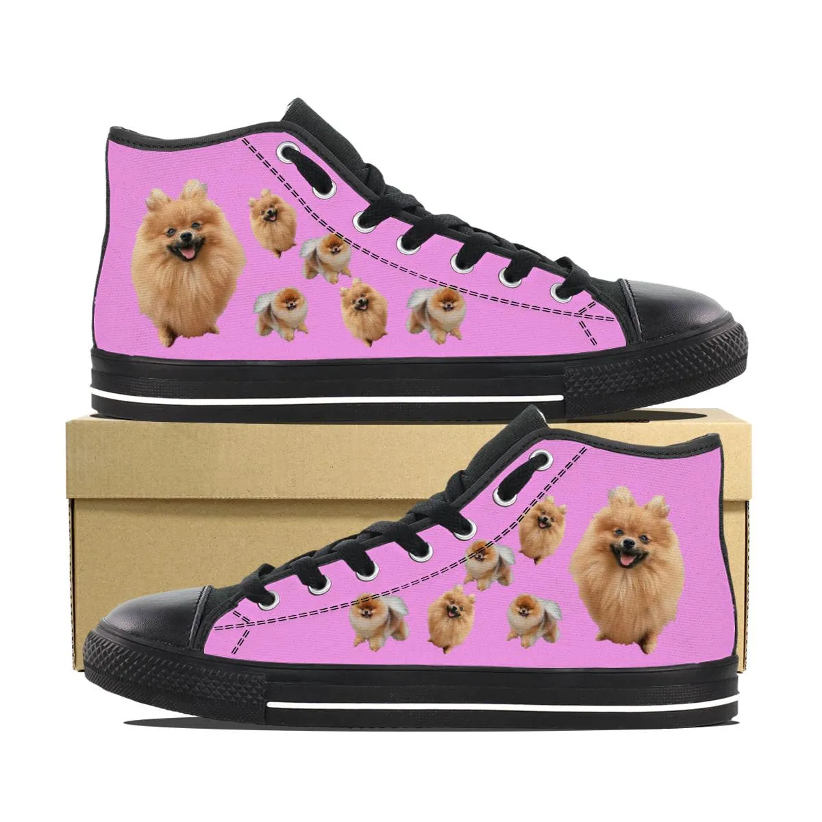 POMERANIAN PINK CANVAS SHOES