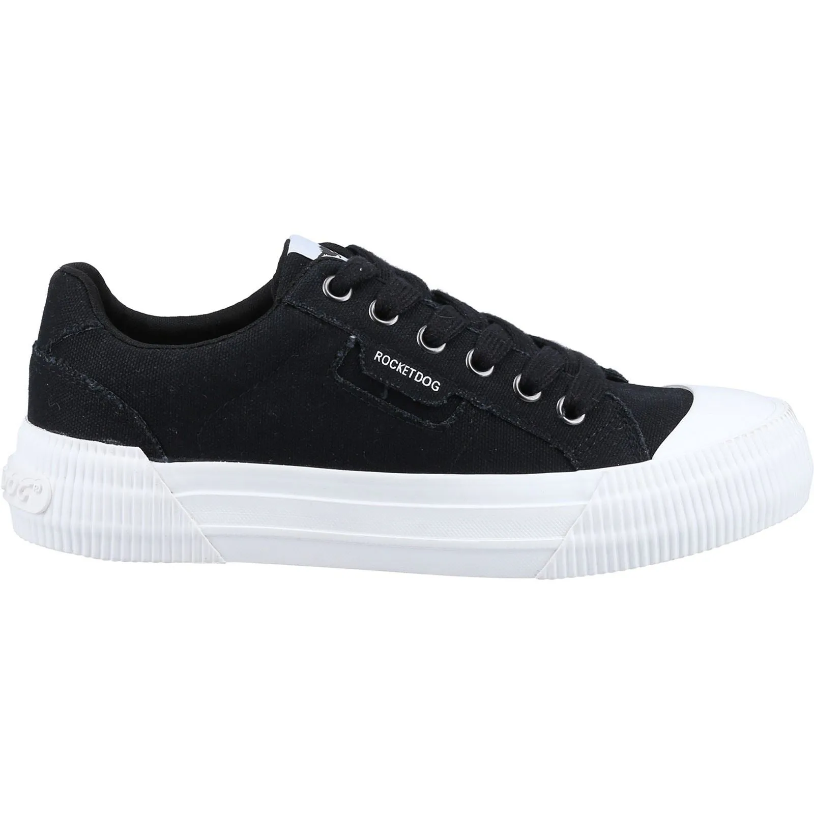 Rocket Dog Cheery 12A Canvas Black Cotton Female Lace Ladies Shoes