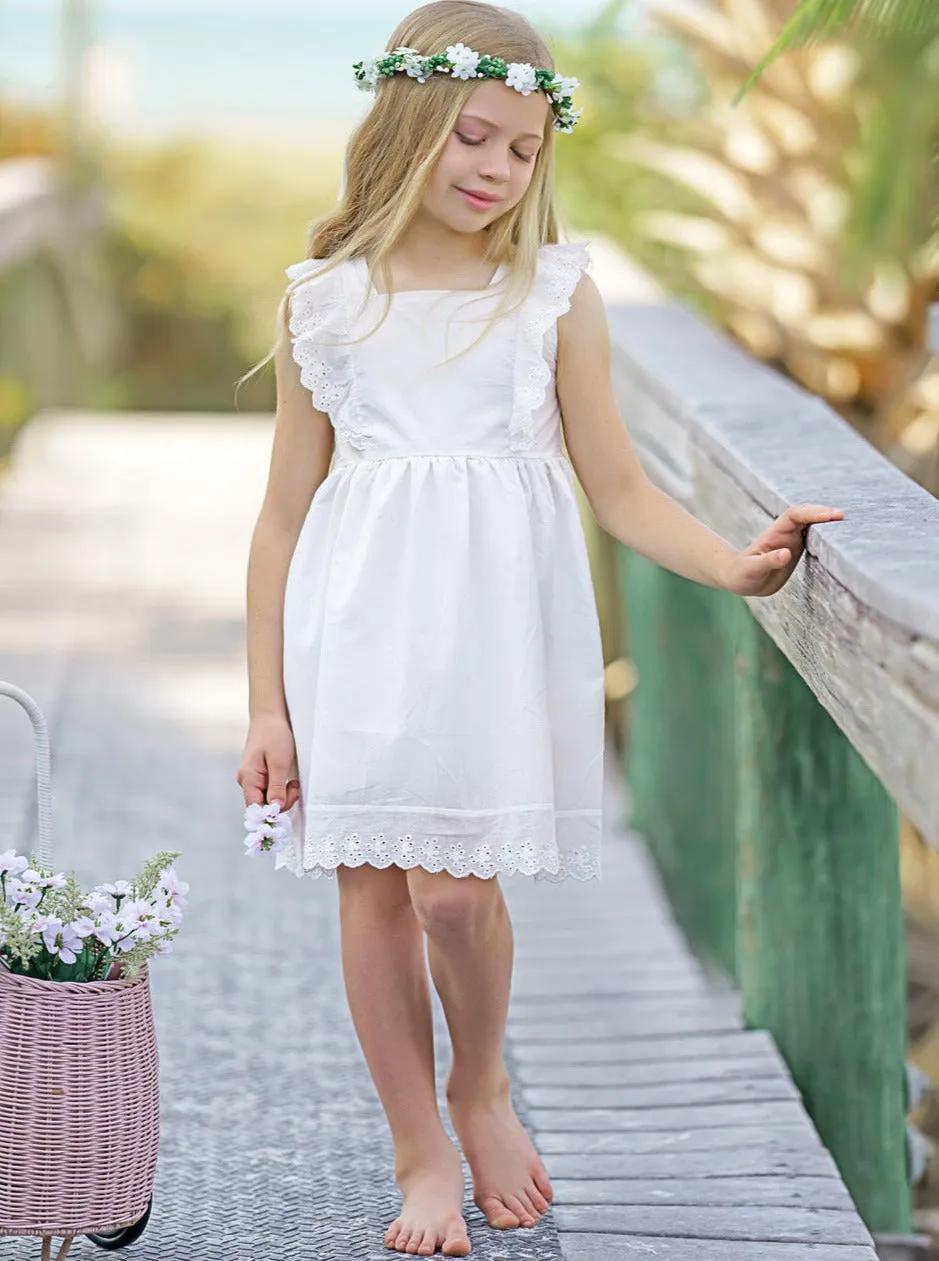 Ruffled Angel Eyelet Lace Dress
