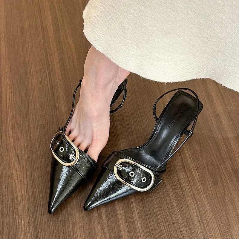 Sohiwoo New Summer Sandals Women Pointed Toe High Heels Shoes Outdoor Elegant Dress Ladies Shoes Zapatillas De Mujer