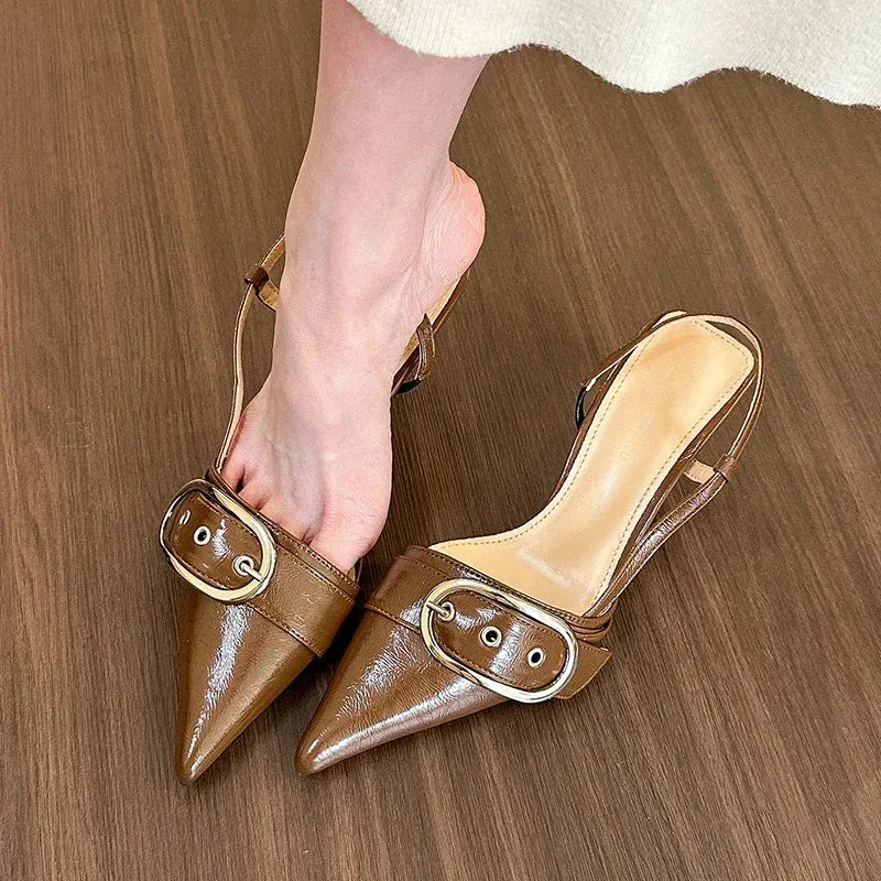 Sohiwoo New Summer Sandals Women Pointed Toe High Heels Shoes Outdoor Elegant Dress Ladies Shoes Zapatillas De Mujer