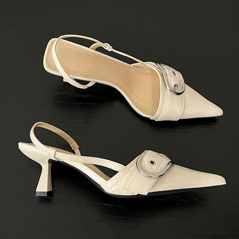 Sohiwoo New Summer Sandals Women Pointed Toe High Heels Shoes Outdoor Elegant Dress Ladies Shoes Zapatillas De Mujer