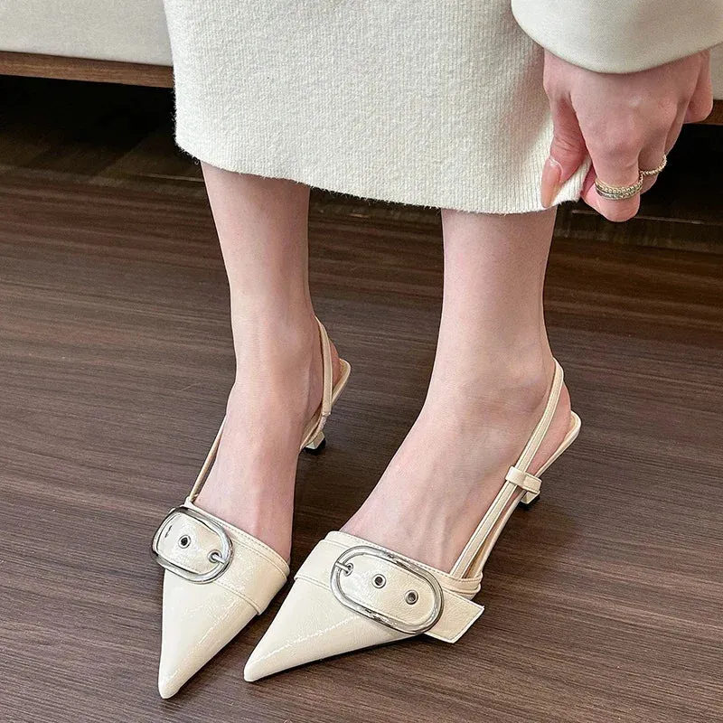 Sohiwoo New Summer Sandals Women Pointed Toe High Heels Shoes Outdoor Elegant Dress Ladies Shoes Zapatillas De Mujer