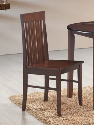 Solid Wood Espresso Dining Chair with Vertical Backing - Set of 2