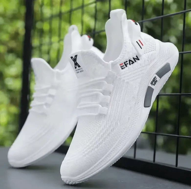 Spring White Casual Shoes – Breathable, Non-Slip, Comfortable Walking & Running Sneakers 2024