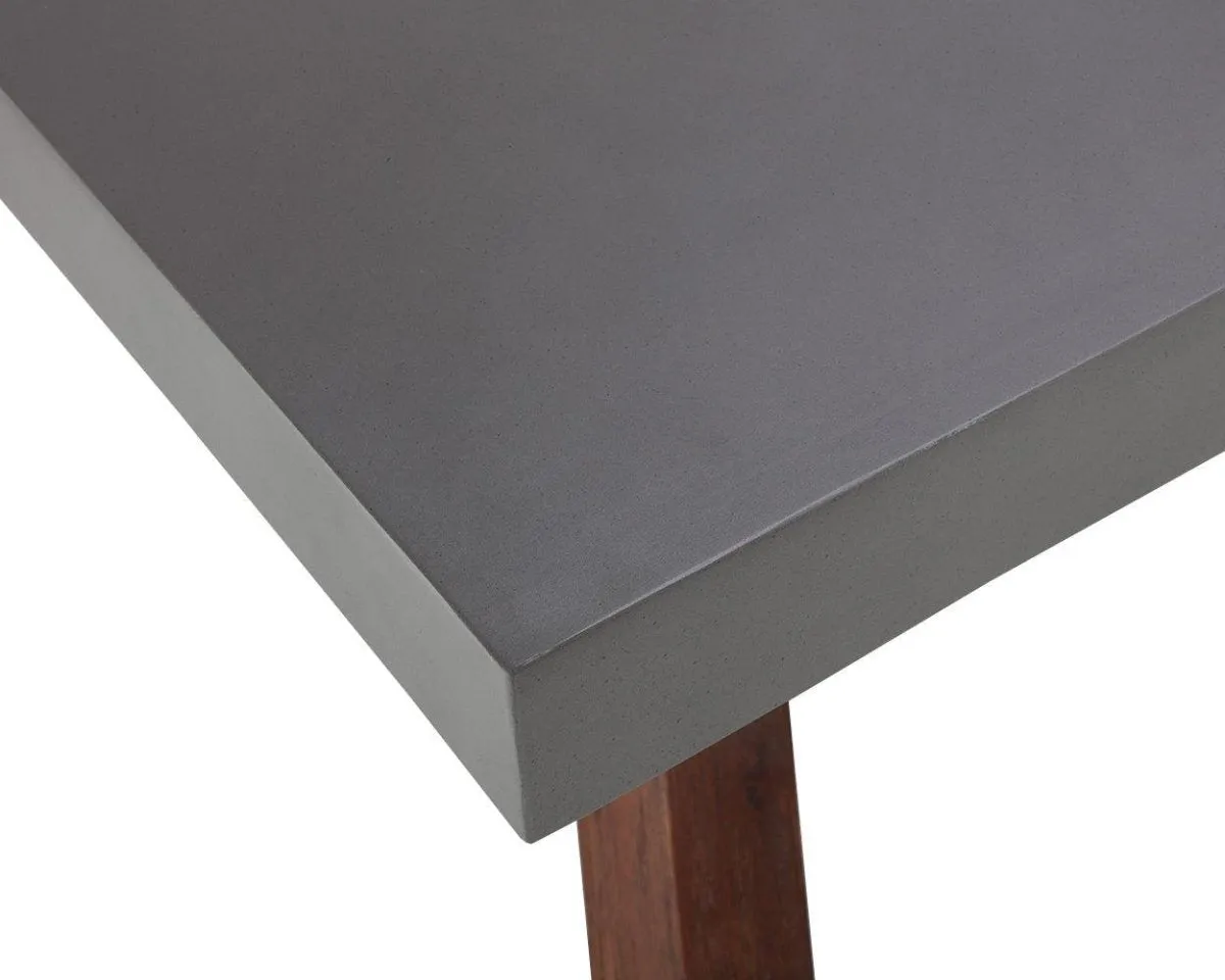 Sunpan Concrete Top Global Traveler Warwick Dining Table - Rectangular - 78.75" - Grey - Wood - Seats 6