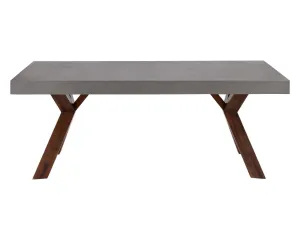 Sunpan Concrete Top Global Traveler Warwick Dining Table - Rectangular - 78.75" - Grey - Wood - Seats 6
