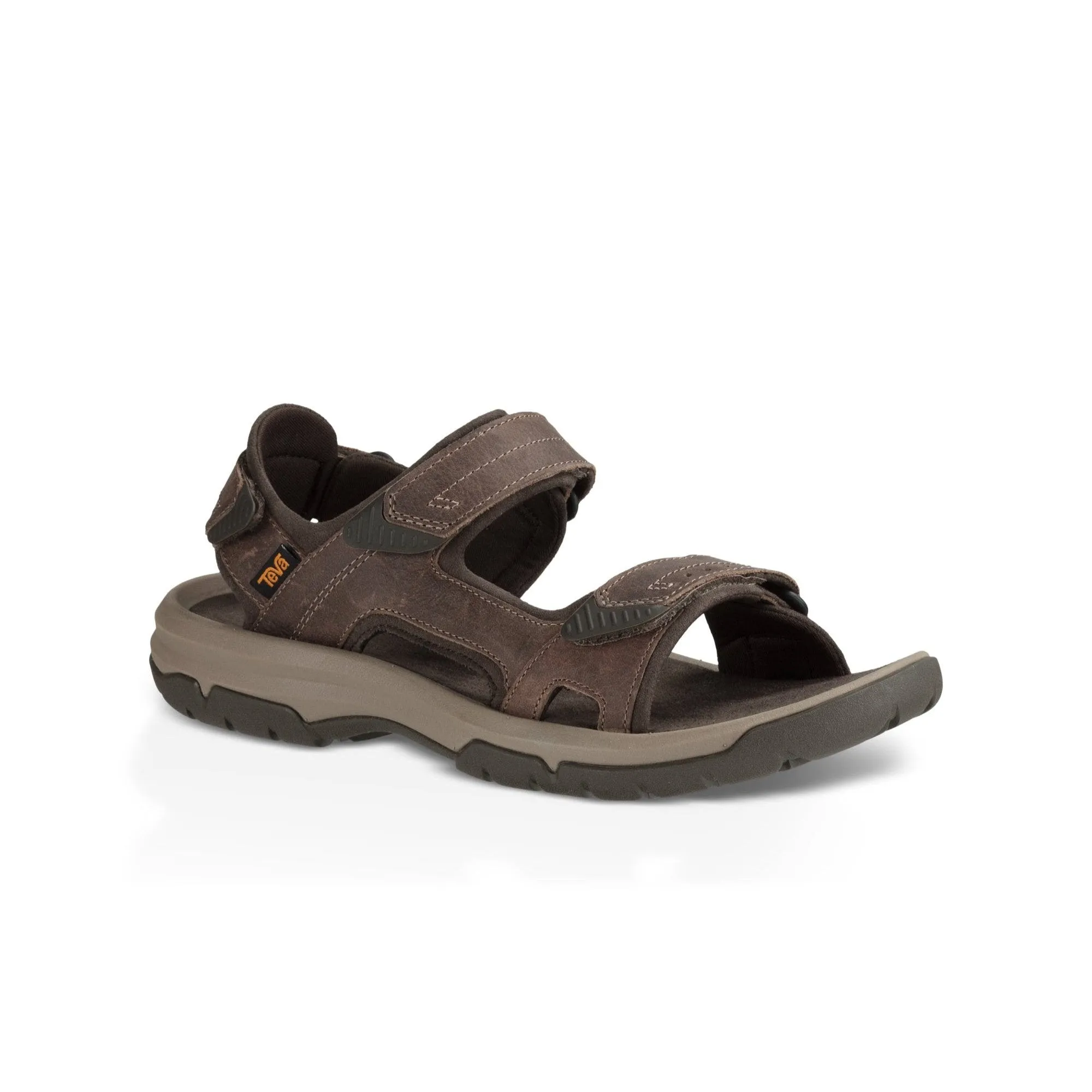Teva Langdon Mens Walnut Leather Touch Fastening Sandals