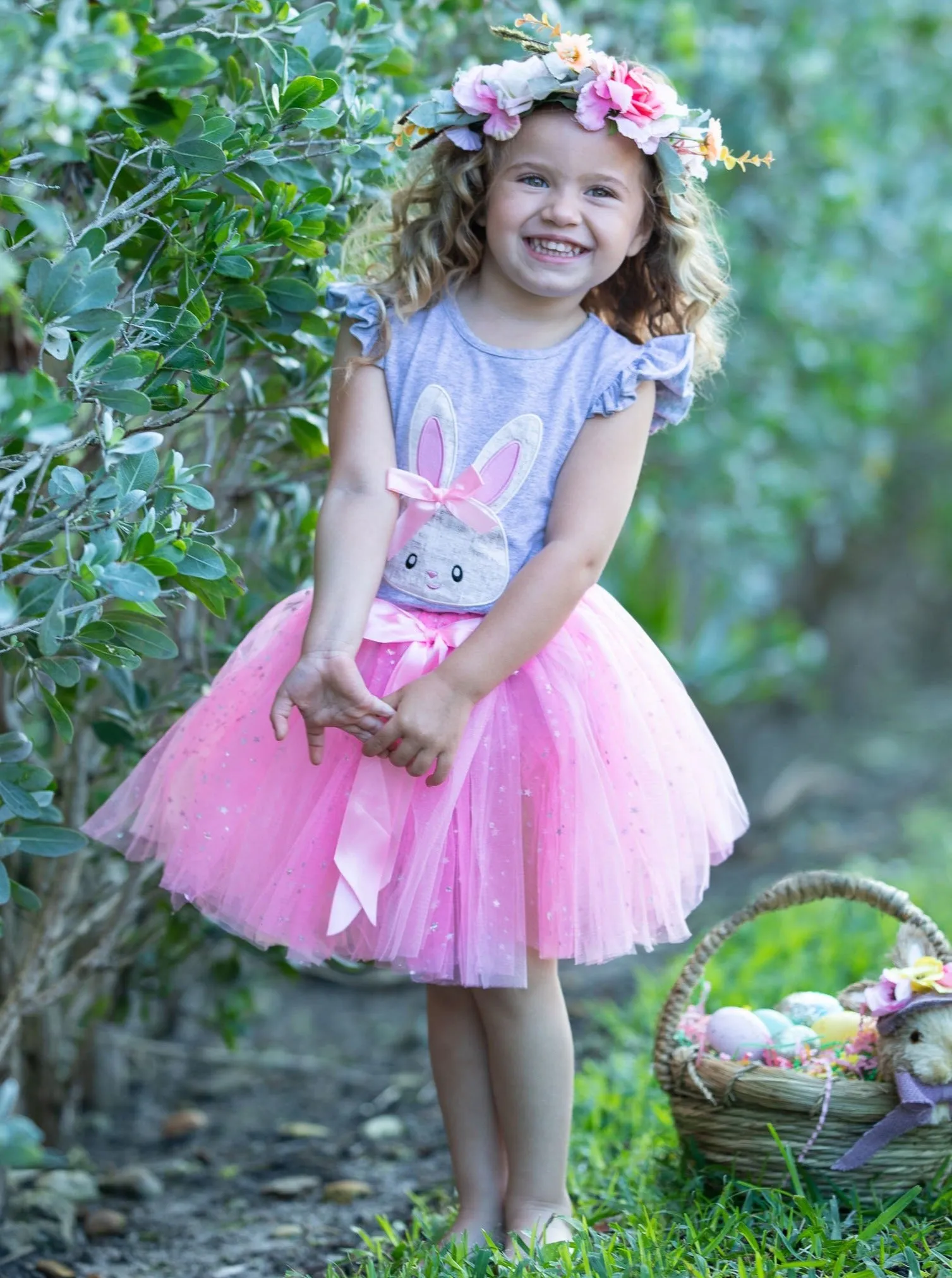 The Lovely Bunny Sequin Bow Tutu Skirt Set