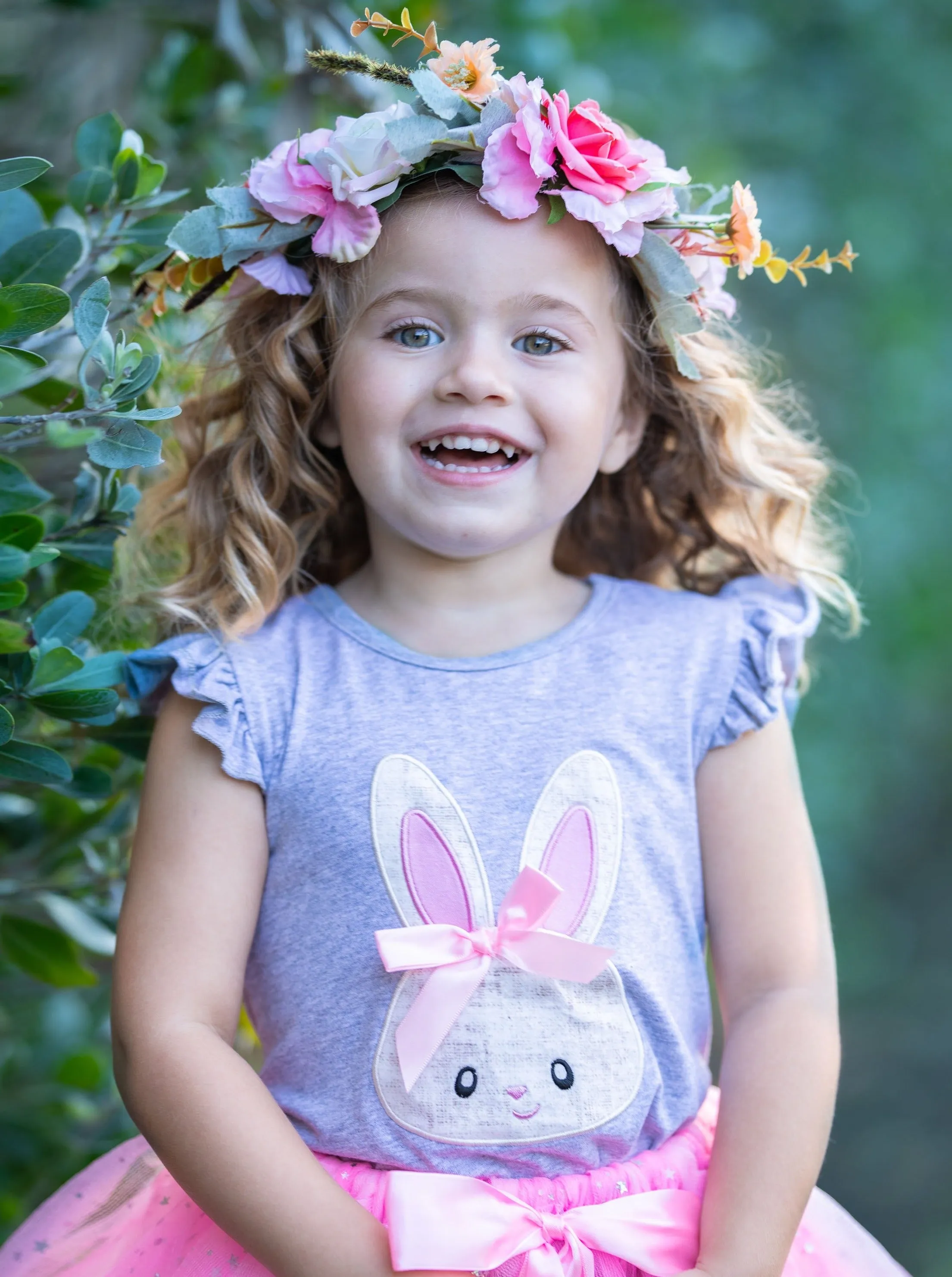 The Lovely Bunny Sequin Bow Tutu Skirt Set