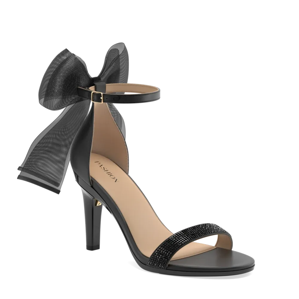 The Pashionista Coal Satin Coal Rhinestone   Stiletto Heel Kit 4 Coal