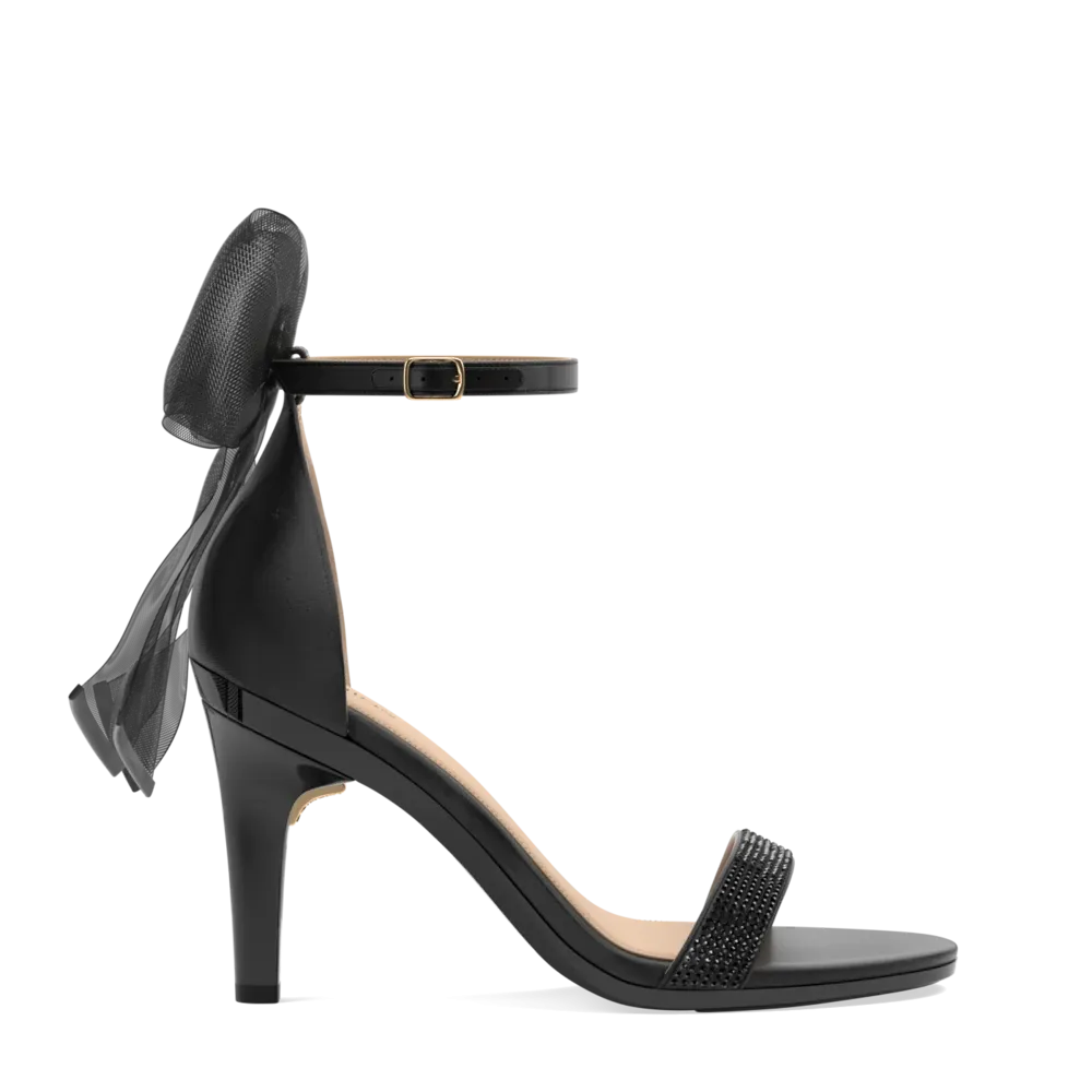 The Pashionista Coal Satin Coal Rhinestone   Stiletto Heel Kit 4 Coal