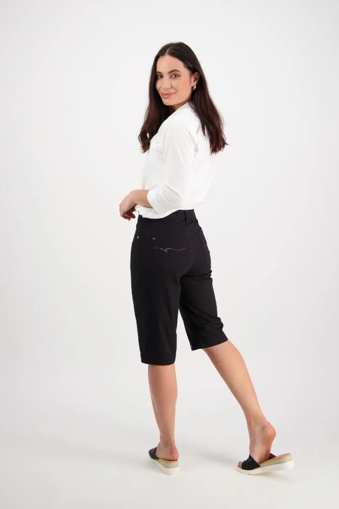 Vassalli Poplin Straight Leg Shorts Black