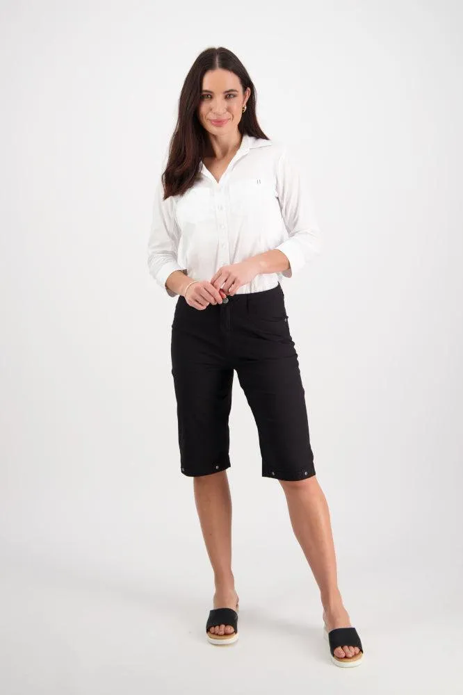 Vassalli Poplin Straight Leg Shorts Black